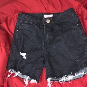 Black jean shorts